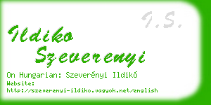 ildiko szeverenyi business card